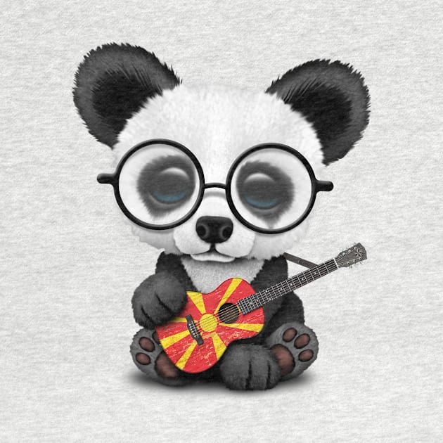 Baby Panda Playing Macedonian Flag Guitar by jeffbartels